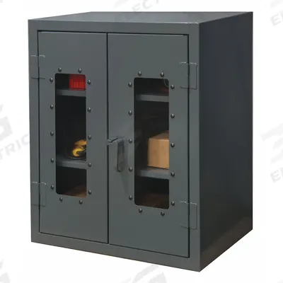 DURHAM MFG Storage Cabinet: 48 in x 24 in x 42 in, Frame, 2 Adj Shelves, Gray, Gray - Industrial Clearview Shelf Cabinets