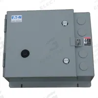 EATON NEMA Magnetic Motor Starter: Non-Reversing, 3 Poles, NEMA Size 1, 27 A, 480V AC Coil (MPN ECN0518CAA-R63/CL30). Key specifications — attr211388: EATON; attr951451: 1NO/1NC; attr951453: 480V AC; attr951489: Three; attr984425: 1NO/1NC; attr984429: Pilot Light; attr997361: None (Not Applicable to Electronic Overloads).