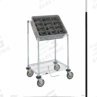 METRO Wire Shelf Utility Cart: 750 lb, 1 Shelf, 24 in L x 18 in W x 39 in H Dim - Static-Control Utility Carts with Angled Lipped Wire Shelves