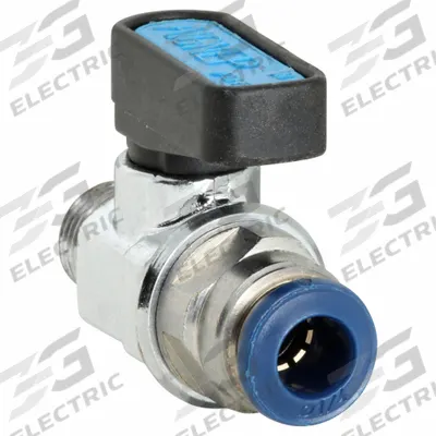 AIGNEP USA Manual Two-Way Ball Valve: 1/8 in, Nickel-Chrome Plated Brass, Straight - Mini Brass Ball Valves