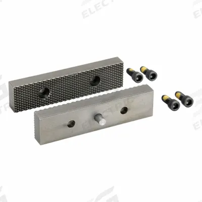 WILTON Replacement Jaw Inserts: Steel, For 5 in Vise Jaw Wd, (4) Screws - Screw-In Vise Jaw Caps