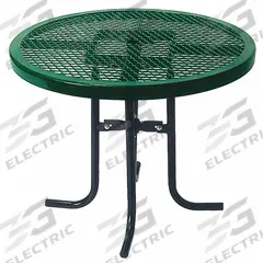 ULTRASITE Patio Table: Green, Stainless Steel, 42 in Overall Ht, 36 in Overall Wd, 36 in Overall Lg (MPN 361L-RDV-BLACK). Key specifications — Frame Color: Black; Frame Material: Steel; Tabletop Color: Green; Tabletop Material: Stainless Steel.