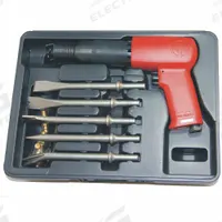 CHICAGO PNEUMATIC Air Hammer Kit: 3/8 in Shank Size, 3 1/2 in Stroke Lg, 2,300 bpm Blows per Minute (MPN CP7150K). Key specifications — attr1320834: CHICAGO PNEUMATIC; attr1320853: Round; attr1320854: Round; attr1320857: (4) Chisels.