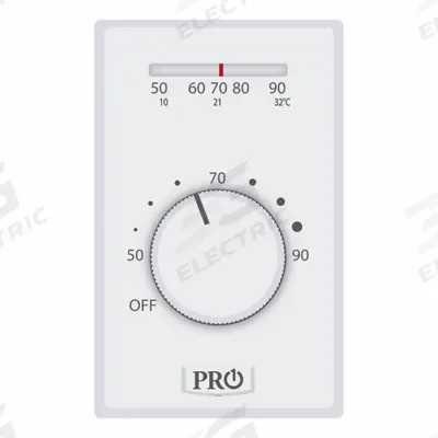PRO1 IAQ Line Volt Mechanical Tstat: Heat Only, On-Off, 50° to 90°F, Exposed Dial - Analog Thermostats