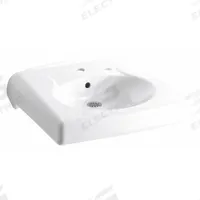 KOHLER Bathroom Sink: Brenham™, White, Vitreous China, 22 in Overall Lg, 19 3/4 in Overall Wd (MPN K-1997-SS1R-0). Key specifications — Series: Brenham™; Includes: Soap Dispenser Hole; Color: White; Brand: KOHLER; Sink Type: Bathroom; Material: Vitreous China; Sink Material: Ceramic.