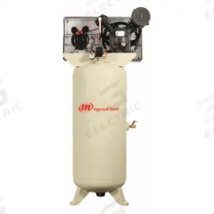 INGERSOLL RAND Electric Air Compressor: 5 hp, 2 Stage, Vertical, 60 gal, 14 cfm, 175 psi, 200V AC (MPN 2340L5-V-200/3). Key specifications — attr48430: INGERSOLL RAND; attr48445: 60 Hz; attr48448: Pressure Safety Valve; attr48450: 200V AC; attr48474: Three; attr48487: Vertical.