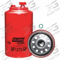 BALDWIN FILTERS Fuel Filter: Spin-On, 4 5/16 in Outside Dia, 1"-14 Thread Size, Cellulose, BF1373-SP. Key specifications — attr1137520: BF1373-SP; attr1137521: FS20119; attr434022: BALDWIN FILTERS; attr427730: Cellulose; attr427731: 1/2 in - 20 Sensor Port Thread; attr1017112: Buses; attr1017113: Freightliner.