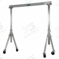 VESTIL Adjustable Gantry Crane: Fixed Span, Adj Ht, 2,000 lb Load Capacity, Aluminum, 6 ft to 8.7 ft (MPN AHA-2-8-8). Key specifications — Rotating Legs: No; Brand: VESTIL; Height Adjustability: Adjustable Height; Mobility Under Load: Stationary.