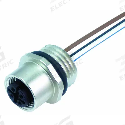 MURRELEKTRONIK Cordset: M12 Female – Front Mounting Receptacle, A, 8 Pins - M12 Receptacles for Signal & Low-Power Applications