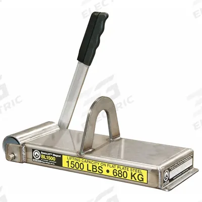 MAG-MATE Lifting Magnet: 1,500 lb Max Load Capacity, 1,500 lb Max Flat Load Capacity - Flat-Surface Lifting Magnets