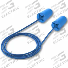 HEXARMOR Ear Plugs: Bullet, 32 dB NRR, Metal-Detectable, Corded, Disposable, Roll-Down, Blue, 100 PK (MPN 18-30001). Key specifications — Earplug Color: Blue; Brand: HEXARMOR; Style_Subhead: Corded.