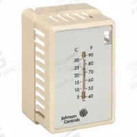 Thermostat Cover: For Johnson Controls T-4000, Cover with Thermometer, Setpoint Window, and Logo (MPN T-4000-2146). Key specifications — Accessory Type: Thermostat Cover; Compatible Brand and Series: Johnson Controls T-4000; Includes: Cover with Thermometer, Setpoint Window, and Logo; Mounting Direction: Vertical; Color: Beige; Color/Material: Beige, Plastic; Material: Plastic; Manufacturer Part Number: T-4000-2146.