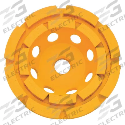 DEWALT Segment Cup Grinding Wheel: Double Row, 4" Dia, 5/8 in-11 Arbor, 16 Segment - Double-Row Diamond Segment Cup Grinding Wheels