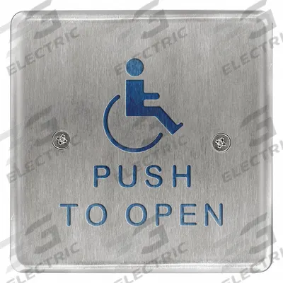 BEA Exit Push Button: 4 1/2 in Ht, 5/8 in Dp, 4 1/2 in Wd, ADA Compliant - Push-to-Exit Buttons