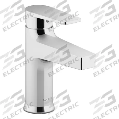 KOHLER Straight Spout Bathroom Faucet: Taut, Zinc, Polished Chrome Finish, 0.5 gpm Flow Rate - Single-Post Handle Bathroom Faucets