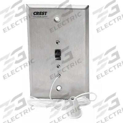 CREST HEALTHCARE SUPPLY Pullcord Station: 2 3/4 in Overall Wd, 12-28V - Call Stations