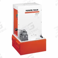 POWER TEAM Electric Hydraulic Pump Units: 10,000 psi Max. Op Pressure, 730 cu in/min Max. Flow Rate (MPN PQ603). Key specifications — attr941810: PQ603; attr941817: 3-Way; attr941814: Advance.