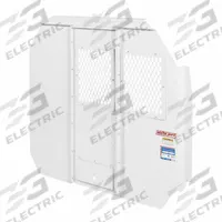 WEATHER GUARD Van Partition: Swing Open Door Panel, White, Steel, 56 in Overall Ht, Full-Size Vans (MPN 96302-3-01D). Key specifications — Color: White; Compatible Roof Type: Low Roof; Brand: WEATHER GUARD; Compatible Make/Model: Ford Transit; Compatible Vehicle Type: Full-Size Vans.