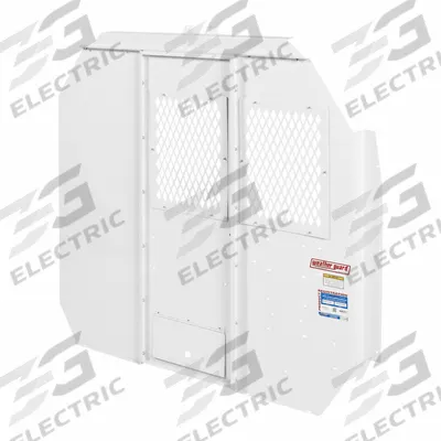 WEATHER GUARD Van Partition: Swing Open Door Panel, White, Steel, 56 in Overall Ht - Van Bulkheads with Door
