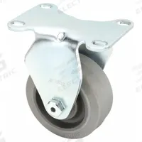 APPROVED VENDOR Plate Caster: Debris-Resistant, Rigid, Rubber, 4 in Wheel Dia, 1 1/4 in Wheel Wd (MPN P12R-PRP040B-12-TG). Key specifications — Wheel/Tread Color: Gray; Brand: APPROVED VENDOR; Roll Up: Rigid.