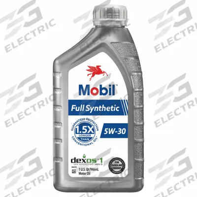 MOBIL Motor Oil: Synthetic, Biodegradable, 1 qt Size, 5W-30 - Gasoline Engine Oil