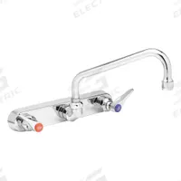 T&S BRASS Low Arc Kitchen/Bathroom Faucet: Brass, Centerset, Wall, 2 Mounting Holes, Chrome, Lever (MPN B-1128). Key specifications — Brand: T&S BRASS.