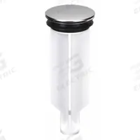 KISSLER Drain Stopper: 1 1/2 in Overall Dia, Plastic, Plastic, White, Pop Up (MPN 58-1114). Key specifications — Material: Plastic; Color: White; Brand: KISSLER; Application: Sink.