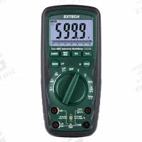 EXTECH Digital Multimeter: TRMS, CAT III 1000V/CAT IV 600V, 1,000 V Max AC Volt Measurement, IP67 (MPN EX520A). Key specifications — Instrument Counts: 4,000; Brand: EXTECH; Calibration Certificate Included: Not Included.