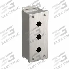 HAMMOND Push Button Enclosure: 22mm, 3 Holes, 316 Stainless Steel, NEMA 3R/4/4X (MPN 1435MS16C). Key specifications — Brand: HAMMOND; Environments & Applications: Washdown-Corrosion-Resistant.
