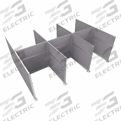 VERSARE Cubicle Kit: 72 in Overall Ht, 48 in_72 in Overall Wd, 9 Panels, Cloud Gray - Modular Cubicle Walls