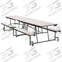 NATIONAL PUBLIC SEATING Cafeteria Bench Table: Gray Nebula, Bench Seat, 29 in Overall Ht, Rectangle (MPN MTFB12-MDPEPC-GYGY). Key specifications — Tabletop Structural Material: MDF; Tabletop Surface Material: Laminate.