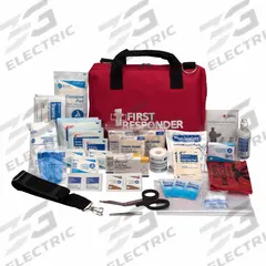 FIRST AID ONLY First Aid Kit and Housing: Gen Purpose, 1 People Served, 78 Components, Nylon (MPN 510-FR). Key specifications — Adhesive Bandages Included: (32) Bandages; Application: General Purpose; Brand: FIRST AID ONLY; Housing Color: Red; Housing Material: Nylon; Includes Oral or Inhalant Medication: No Medication Included; Mountable: Portable; Oral and Inhalant Medicinals Included: No Oral/Inhalant Medicinals.