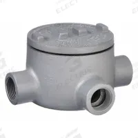 Conduit Outlet Body: Aluminum, GR, 1 1/4 in Trade Size, T Body, 31 cu in Body Capacity (MPN GRT125-A). Key specifications — Series: For Standard Body; Compatible Conduit Trade Size: 1-1/4 in; Thread Gender: Female; Hub Style: Threaded; Cover Included: Yes; Body Style: T; Connection Type: Threaded; Back Type: Round.