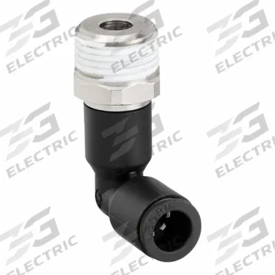 LEGRIS Push-Fit Elbow Fitting: 1/8 in Pipe x 8 mm OD Size, BSPT x Push-to-Connect - Nylon & Nickel-Plated Brass Tube Fittings