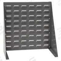 QUANTUM STORAGE SYSTEMS Louvered Bench Rack: 20 in x 18 in x 1/4 in, 1 Sides, 0 Bins, Gray (MPN QBR-1819). Key specifications — attr38851: Gray; attr38864: Powder Coated; attr38845: QUANTUM STORAGE SYSTEMS.