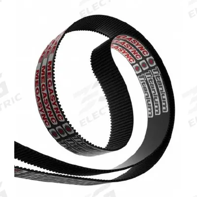 MEGADYNE Timing Belt: HTD, 2100TTM14M201, Megasync Titanium, Compounded Rubber, Rubber - Megasync Titanium Series Parabolic Timing Belts