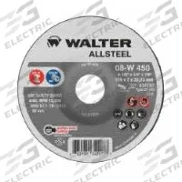 WALTER SURFACE TECHNOLOGIES Angle Grinder Grinding Wheels: Type 27, 4 1/2" x 1/4" x 7/8", 25 PK (MPN 08W450). Key specifications — Series: ALLSTEEL™; Brand: WALTER SURFACE TECHNOLOGIES.