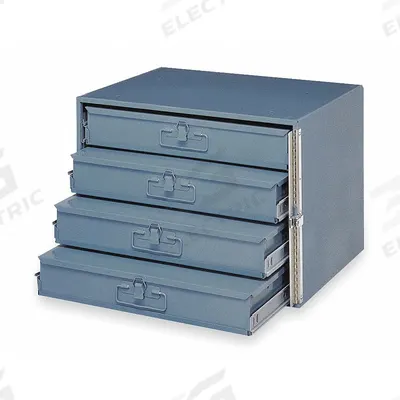 DURHAM MFG Sliding Drawer Cabinet: 20 3/8 in x 15 3/4 in x 14 7/8 in, 4 Drawers, 0 Dividers - Large Compartmented-Box Cabinets