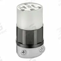 LEVITON Straight Blade Connector: 5-20R, 125V AC, 20 A, 2 Pole, 3 Wire, Black/White (MPN 5369-C)