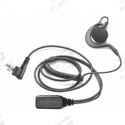 EARPHONE CONNECTION Earpiece with Microphone: Fits Motorola, Ear Hook, Push To Talk, Black - Motorola-Compatible Earpieces & Headsets