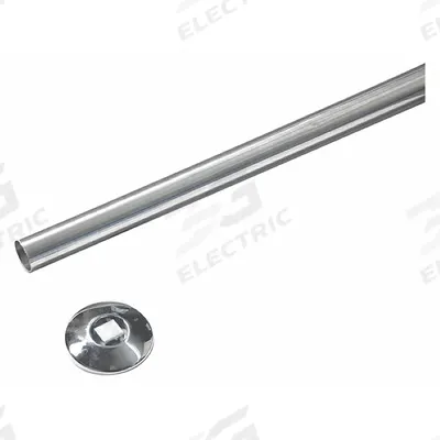 TAYMOR Rod Flange: 1 3/4 in Overall Wd, 2 1/2 in Overall Ht, Zinc, Polished Chrome - Rods & Mounting Hardware for Shower Curtains