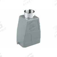 HARTING Rectangular Connector Hood: Size 6 B, Top, Single-Entry, PG21 Cable Entry, Aluminum Die-Cast (MPN 09300060442). Key specifications — IP Rating: IP65; Size Designation: 6 B; Cable Entry Thread Size: PG21; Locking Type: Single Lever; Brand: HARTING; Primary Material: Aluminum; Operating Temperature Range: -40 to 125 Degrees C; Entry Type: Single-Entry.