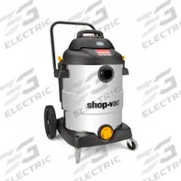 SHOP-VAC Shop Vacuum: 16 gal Tank Size, Stainless Steel, 1 1/2 in Vacuum Hose Dia, 12 ft Hose Lg (MPN 9627806). Key specifications — Tank Material: Stainless Steel; Vacuum Pickup Type: Wet/Dry; Brand: SHOP-VAC; Special Features: Push Handle.