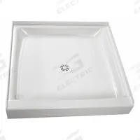 FIAT PRODUCTS Shower Base: Square, Single Threshold, Molded Stone, 32 in Overall Lg, 6 in Overall Ht (MPN 32WL100). Key specifications — Material: Molded Stone; Drain Location: Center; Features: Recessed for Floor Installation; Brand: FIAT PRODUCTS.