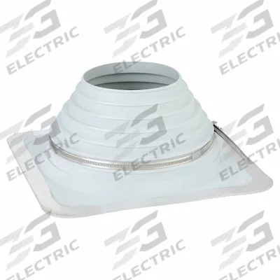 PORTALS PLUS 6.25"H-W Alum/EPDM Roof Vent Pipe Flshng: For Corrugated Metal Roof, Square Base - Rectangular-Base Boots