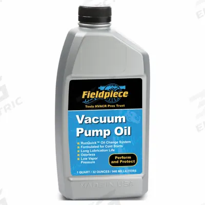 FIELDPIECE Refrigerant Evacuation Pump Oil: ISO-32, 1 qt Container Size - Oil for Evacuation Pumps