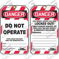 CONDOR Lockout Tag: Danger, Danger Do Not Operate, Plastic, Remarks, Write-On Surface, English, Tag (MPN 48RU09)