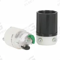 LEVITON Straight Blade Connector: 5-20R, 125V AC, 20 A, 2 Pole, 3 Wire, Black/White (MPN 5369E)