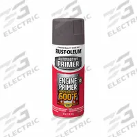 RUST-OLEUM Automotive Engine Enamel: Exterior, Ceramic Coating, Solvent, Acrylic, Metal, Smooth (MPN 363573). Key specifications — Color: Gray; Coverage Area: 2 to 14 sq ft; Compatible Surface Material: Metal; Finish Texture: No Texture; Sheen: Clear; Surface Texture: Smooth; Brand: RUST-OLEUM.