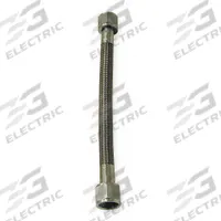 PTFE Hose Assembly: 3/8 in ID, 12 in Lg, Brass 9/16 in FJIC x Brass 9/16 in FJIC (MPN 1PCN9). Key specifications — Cover Material: 301 Stainless Steel; Tube Material: PTFE; Temperature Range: -65° to 450°F.